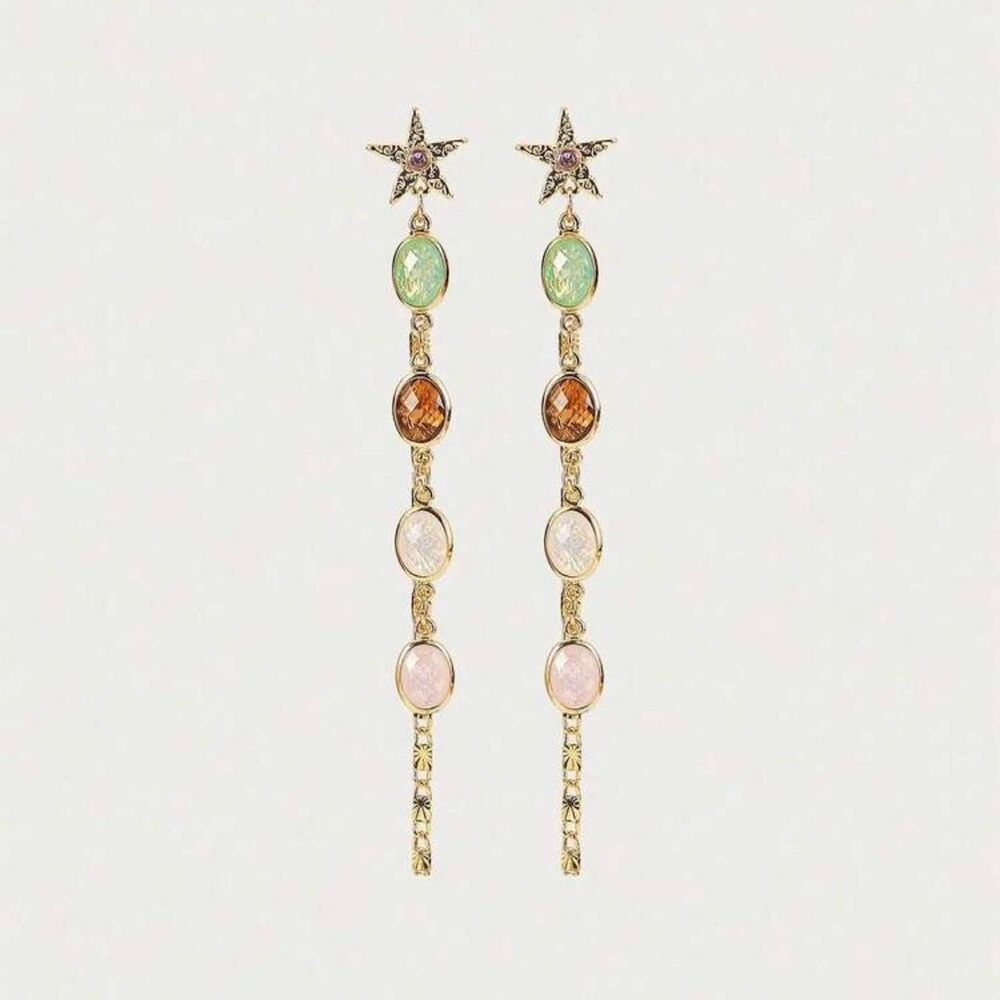 multicolor gem drop earrings D7